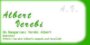 albert verebi business card